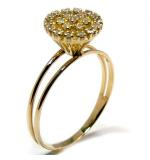 Anel em ouro amarelo 18k com diamantes - Chuveiro - 2ANB0367